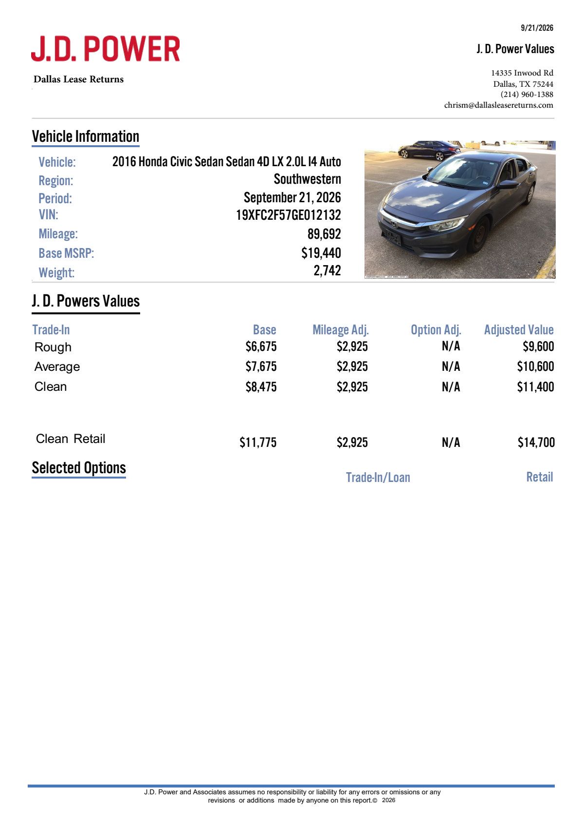 Used 2016 Honda Civic LX image 16