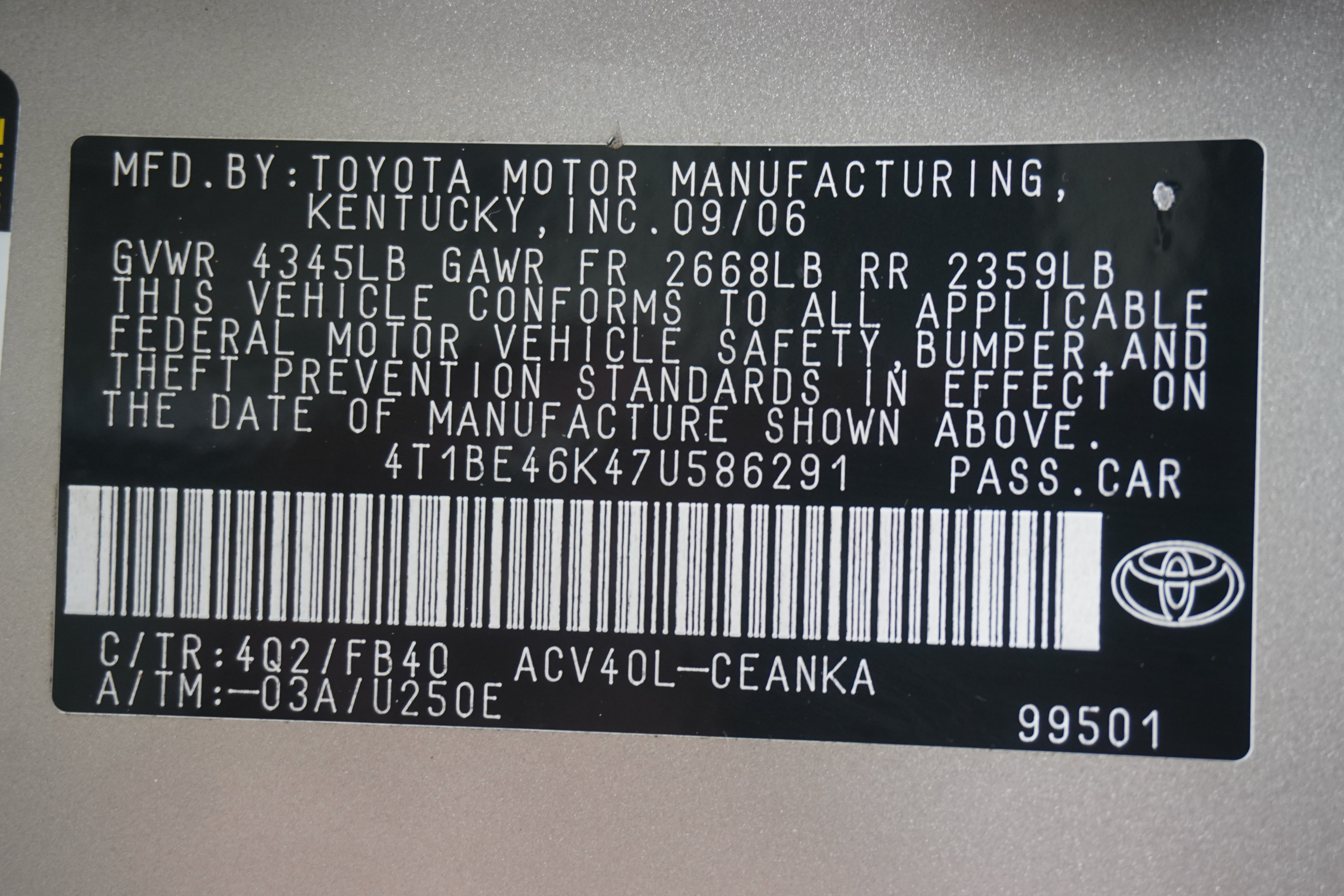 Used 2007 Toyota Camry LE FWD image 22