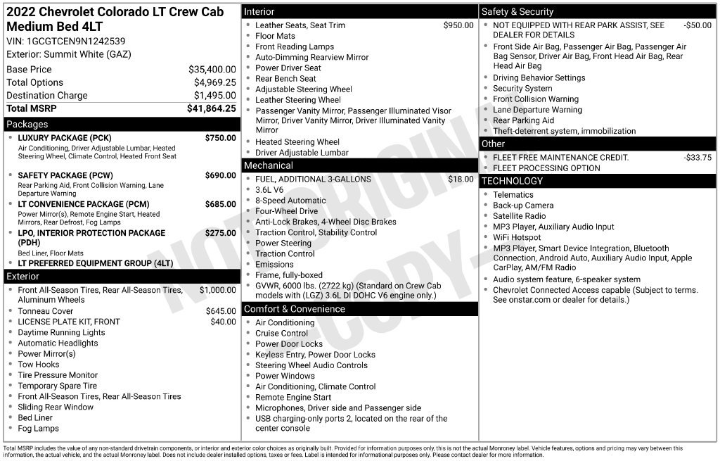 Used 2022 Chevrolet Colorado LT w/ Luxury Package AWD/4WD image 18