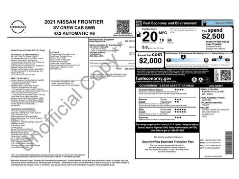 Certified 2021 Nissan Frontier SV w/ SV Utility Package RWD image 5