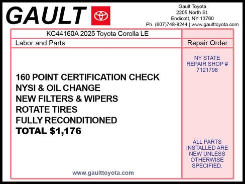 Certified 2025 Toyota Corolla LE FWD image 2