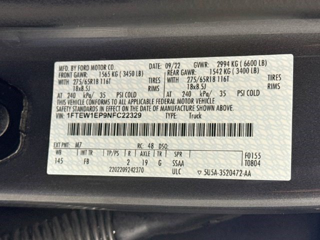 Used 2022 Ford F150 XLT w/ Equipment Group 302A High AWD/4WD image 39