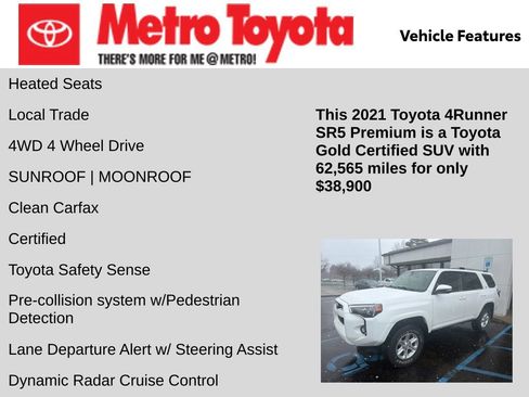Certified 2021 Toyota 4Runner SR5 Premium w/ Moonroof Package image 6