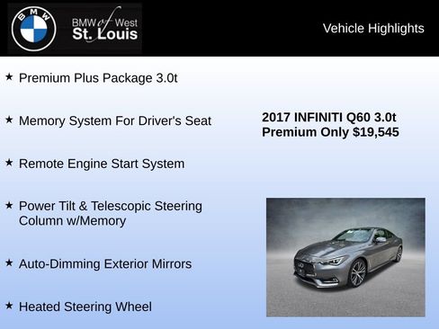 Used 2017 INFINITI Q60 3.0t w/ Premium Plus Package 3.0T AWD/4WD image 9