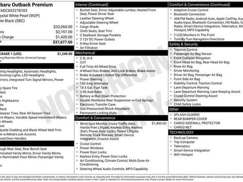 Used 2025 Subaru Outback Premium w/ Tech Package 1 image 10