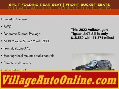 Used 2022 Volkswagen Tiguan SE w/ Panoramic Sunroof Package AWD/4WD image 16