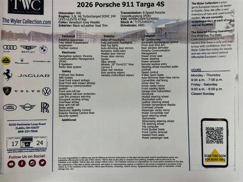 Used 2026 Porsche 911 Targa 4S AWD/4WD image 45