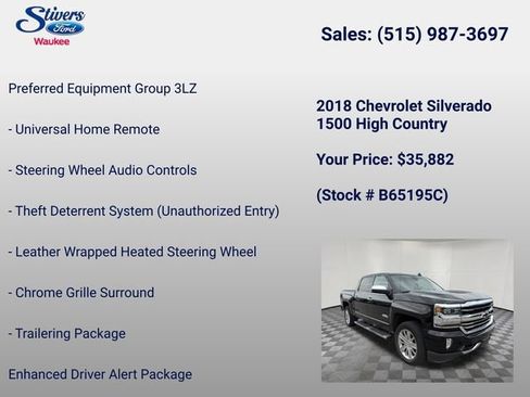 Used 2018 Chevrolet Silverado 1500 High Country AWD/4WD image 15