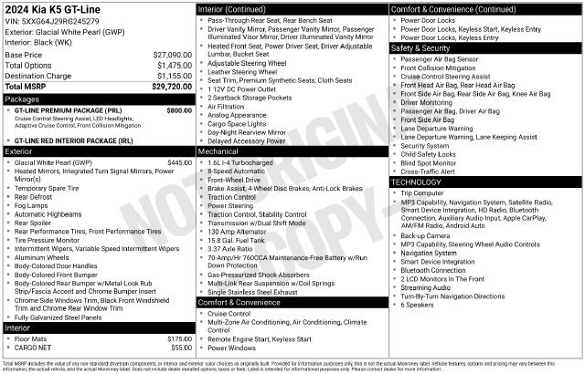 Certified 2024 Kia K5 GT-Line w/ GT-Line Premium Package FWD image 15