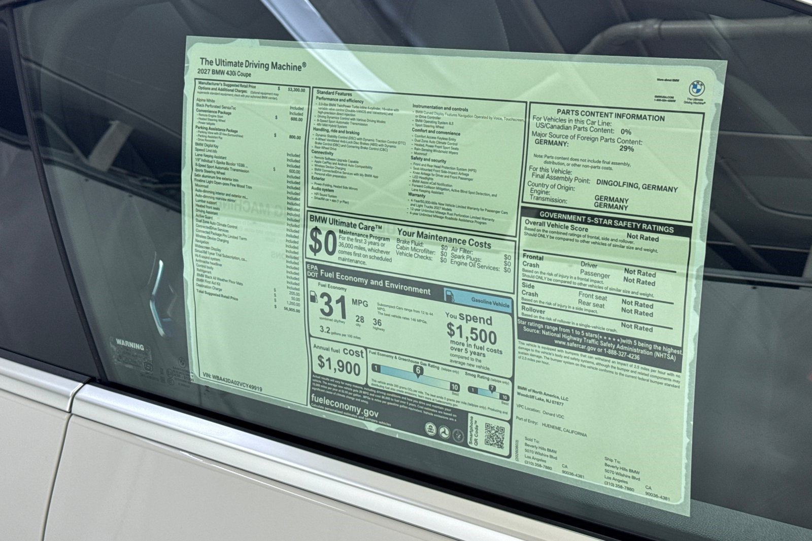 New 2027 BMW 430i Coupe w/ Parking Assistance Package RWD image 29