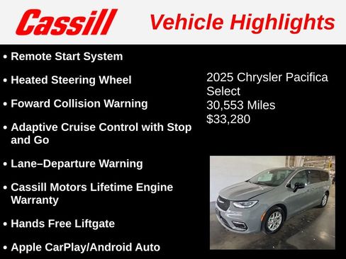 Used 2025 Chrysler Pacifica Select FWD image 3