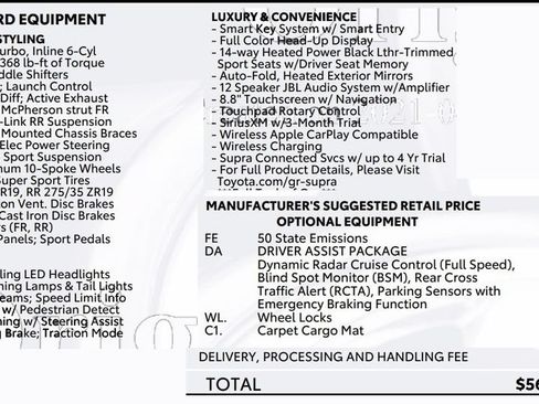 Used 2021 Toyota Supra Premium w/ Driver Assist Package RWD image 17