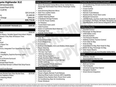 Used 2016 Toyota Highlander XLE w/ Preferred Accessory Package FWD image 2