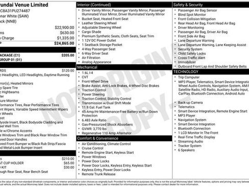 Used 2023 Hyundai Venue Limited w/ Cargo Package FWD image 10