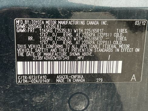 Used 2012 Toyota RAV4 4WD w/ Upgrade Value Pkg image 7