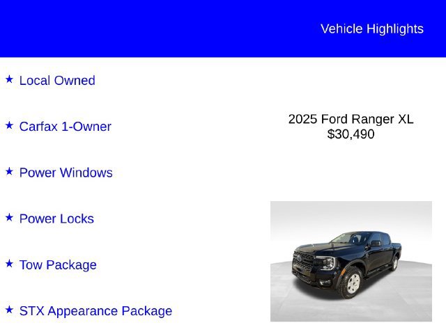 Used 2025 Ford Ranger XL w/ Trailer Tow Package RWD image 2