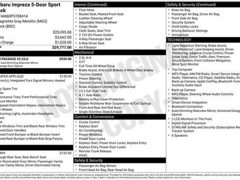 Used 2023 Subaru Impreza 2.0i Sport w/ Popular Package #3 image 32