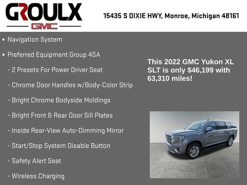 Used 2022 GMC Yukon XL SLT w/ SLT Luxury Package AWD/4WD image 8