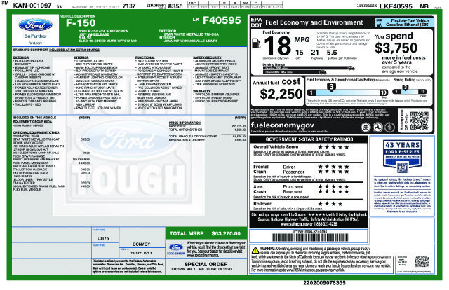 Used 2020 Ford F150 King Ranch w/ Trailer Tow Package AWD/4WD image 36