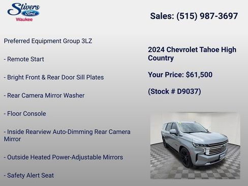 Used 2024 Chevrolet Tahoe High Country AWD/4WD image 16