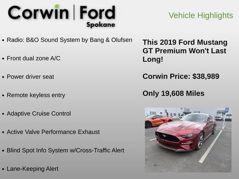 Used 2019 Ford Mustang GT Premium w/ Equipment Group 401A RWD image 6