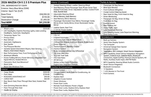 Certified 2026 MAZDA CX-5 2.5 S w/ Premium Plus Package AWD/4WD image 15