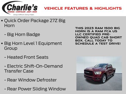 Certified 2023 RAM 1500 Big Horn AWD/4WD image 7
