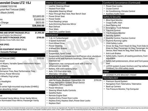 Used 2014 Chevrolet Cruze LTZ w/ Sun, Sound and Sport Package FWD image 5