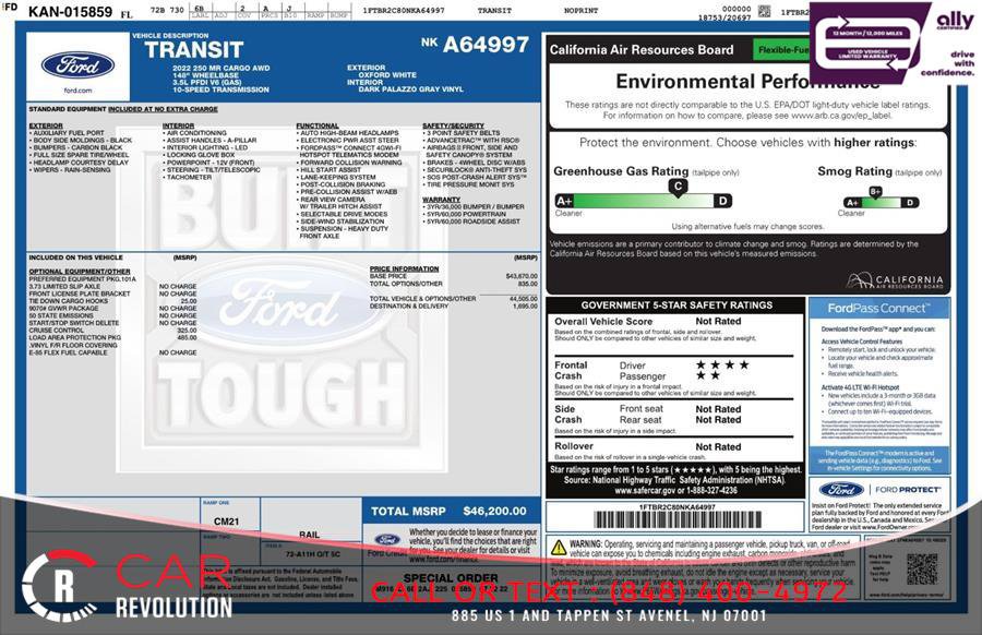 Used 2022 Ford Transit 250 Medium Roof AWD w/ Load Area Protection Package image 11