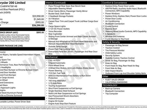Used 2015 Chrysler 200 Limited w/ Convenience Group FWD image 2