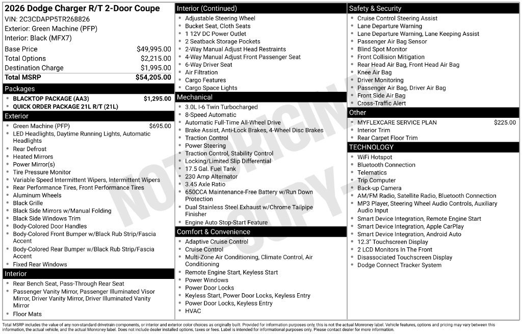 New 2026 Dodge Charger R/T w/ Blacktop Package AWD/4WD image 34