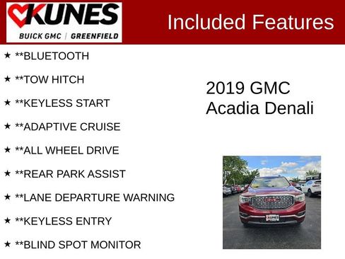Used 2019 GMC Acadia Denali w/ Technology Package AWD/4WD image 3
