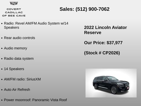 Used 2022 Lincoln Aviator Reserve w/ Elements Package Plus image 12