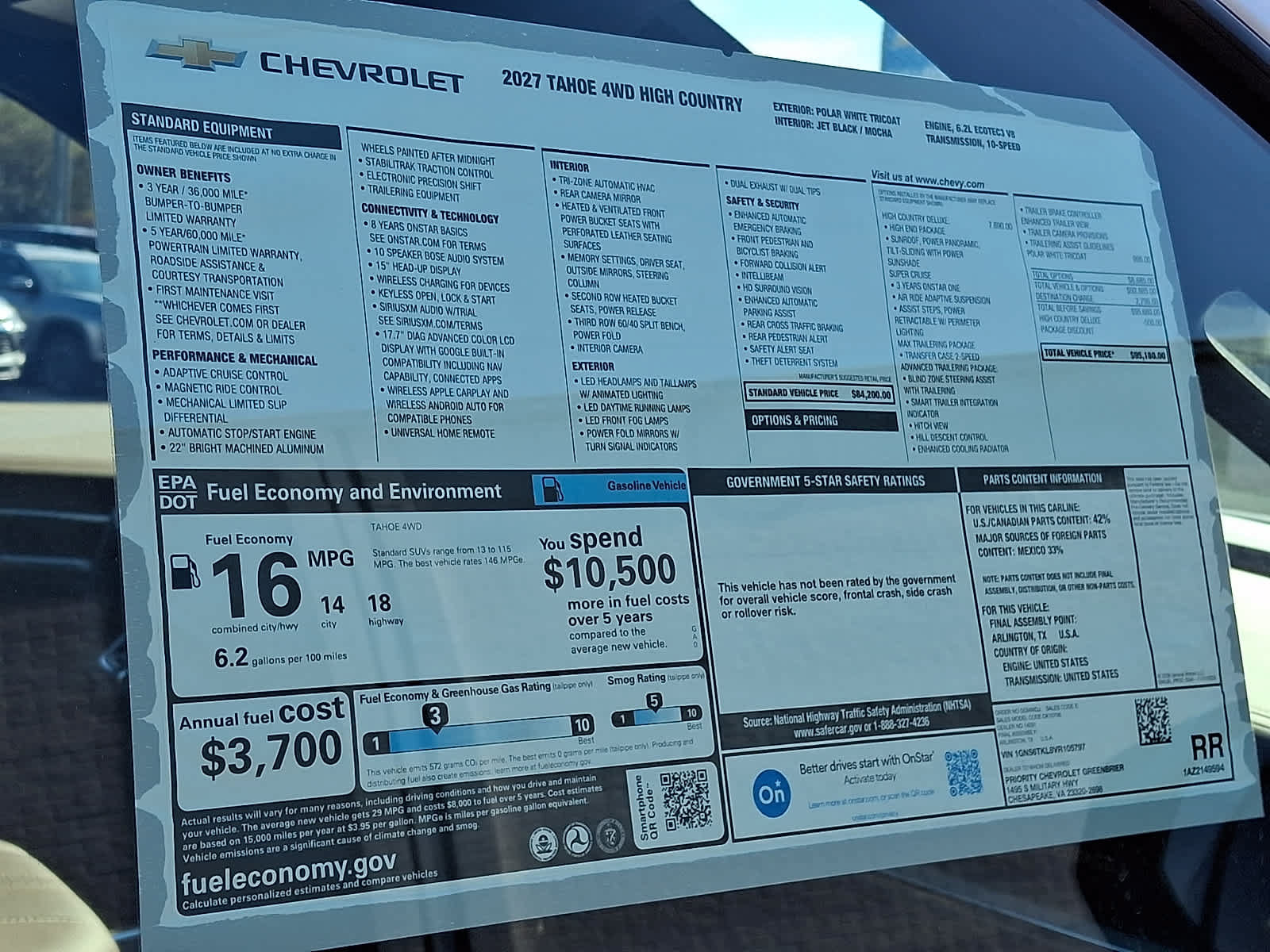 New 2027 Chevrolet Tahoe High Country AWD/4WD image 22