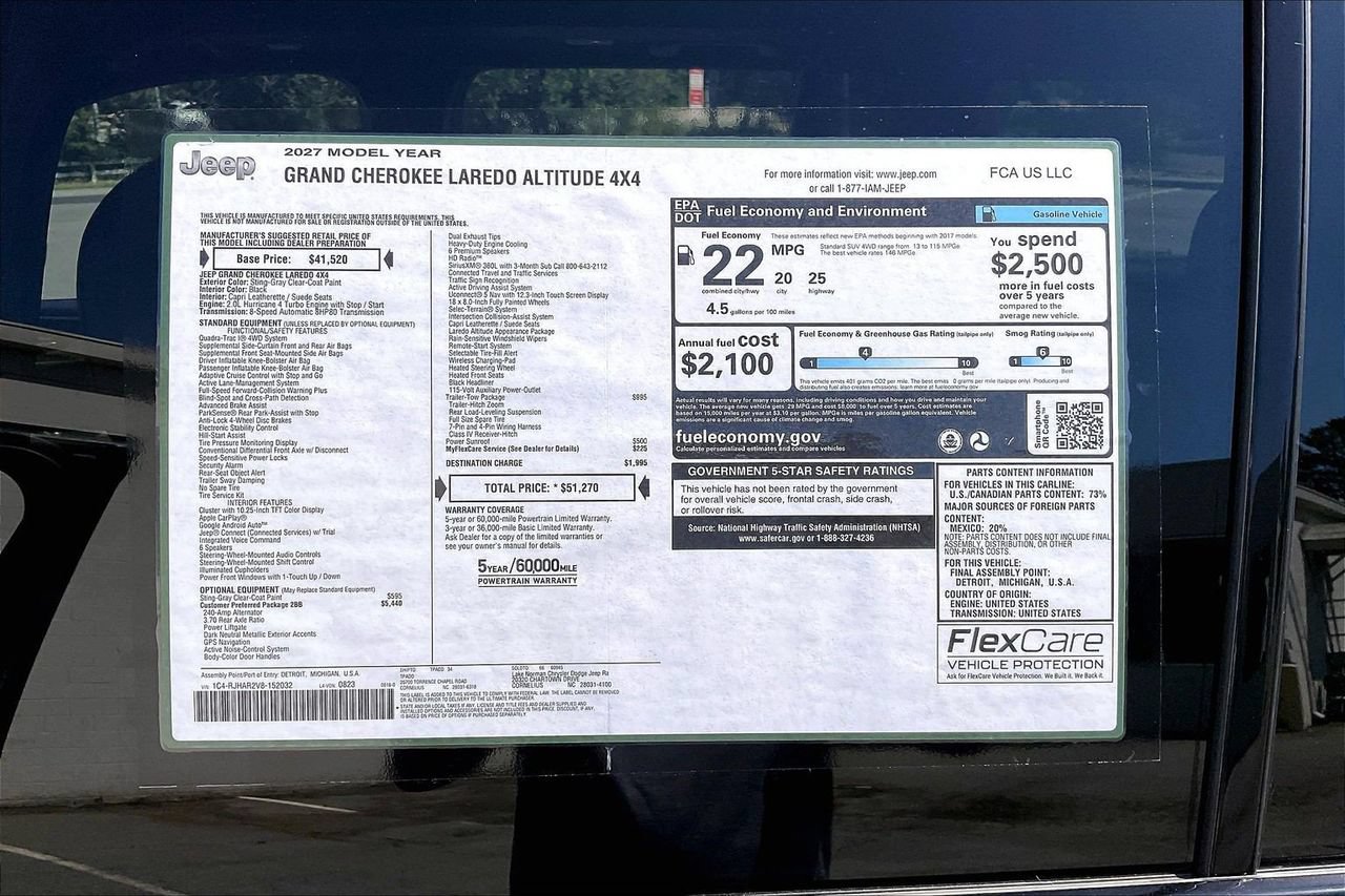New 2027 Jeep Grand Cherokee Altitude AWD/4WD image 34