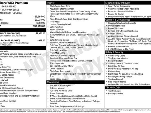 Used 2018 Subaru WRX Premium w/ Performance Package image 48