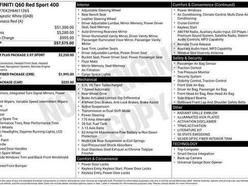 Used 2017 INFINITI Q60 Red Sport 400 image 17