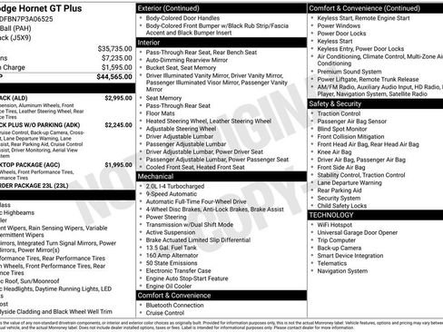 New 2023 Dodge Hornet GT Plus w/ Track Pack AWD/4WD image 5