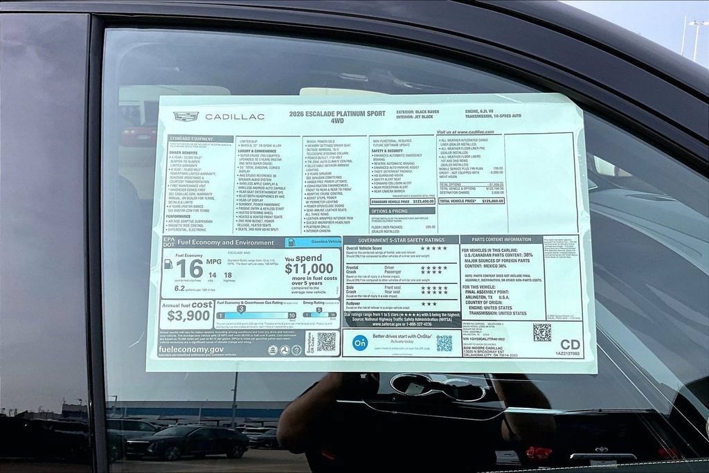 New 2026 Cadillac Escalade Platinum Sport w/ LPO, Floor Liner Package AWD/4WD image 14