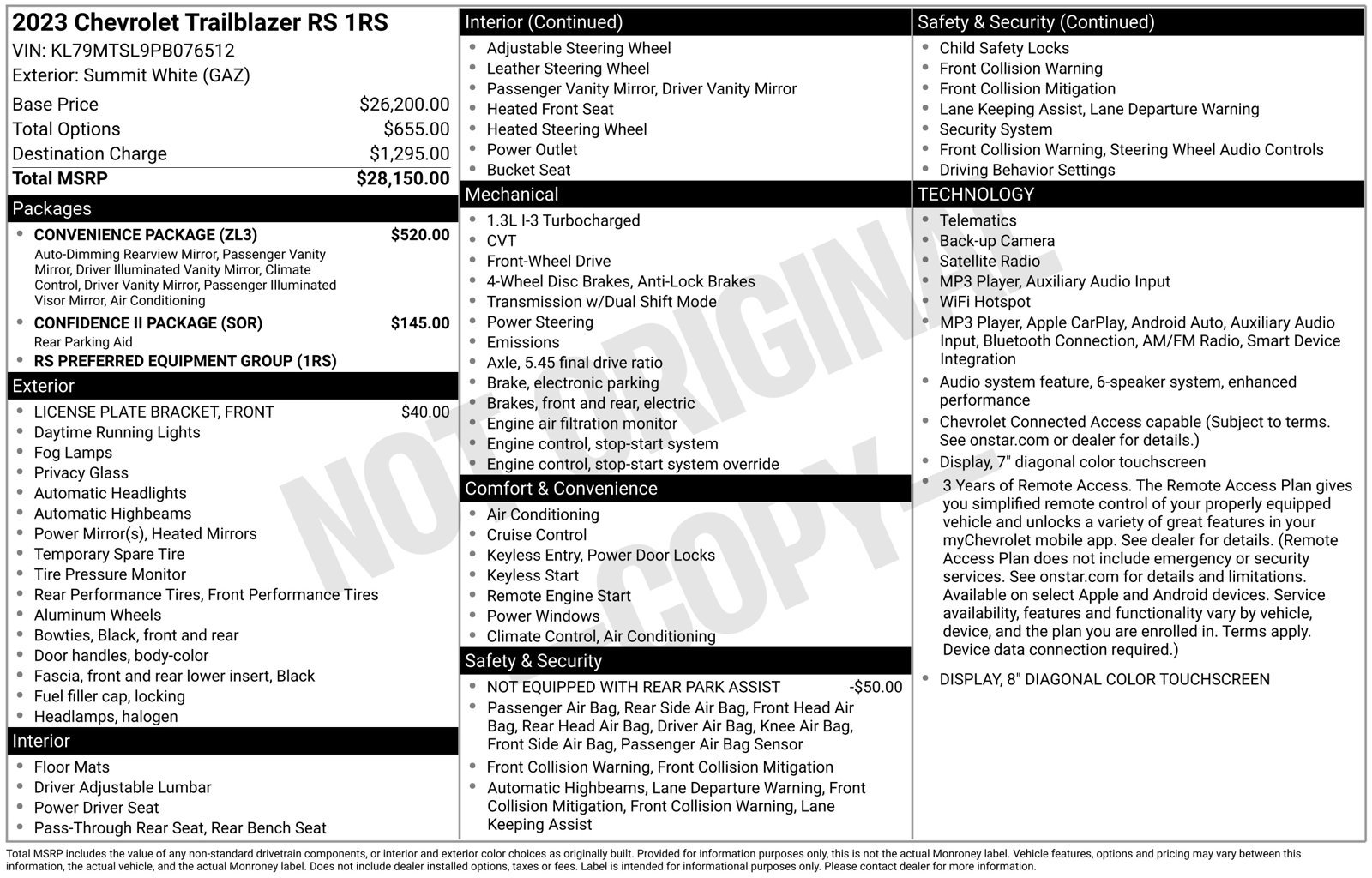Used 2023 Chevrolet TrailBlazer RS w/ Convenience Package FWD image 36