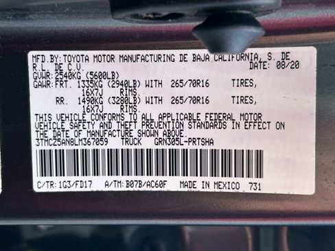 Used 2020 Toyota Tacoma TRD Off-Road w/ Technology Package image 14