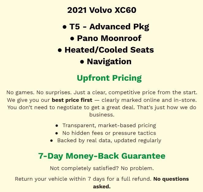 Used 2021 Volvo XC60 T5 Inscription w/ Advanced Package FWD image 2
