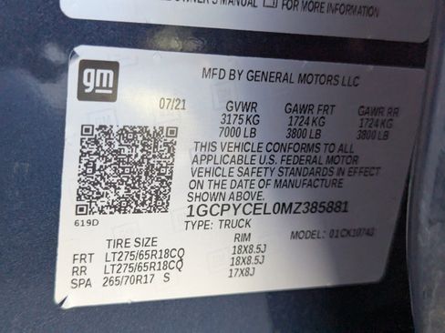 Certified 2021 Chevrolet Silverado 1500 Custom Trail Boss image 49