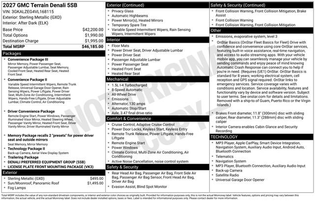 New 2027 GMC Terrain Denali AWD/4WD image 3