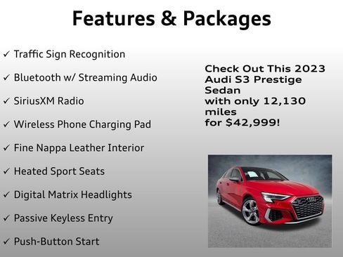 Used 2023 Audi S3 Prestige w/ Prestige Package AWD/4WD image 12