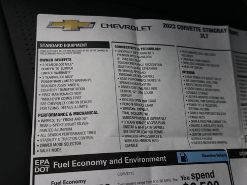 Used 2023 Chevrolet Corvette Stingray Premium Cpe w/ Z51 Performance Package image 52