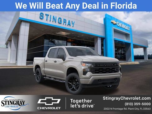 New 2026 Chevrolet Silverado 1500 Custom w/ Turbomax Blackout Package RWD image 1