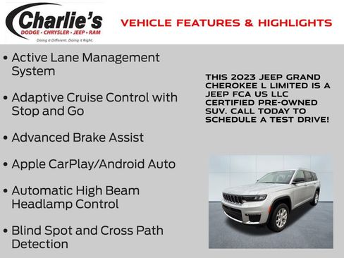 Certified 2023 Jeep Grand Cherokee L Limited w/ Trailer Tow Group (B) image 7