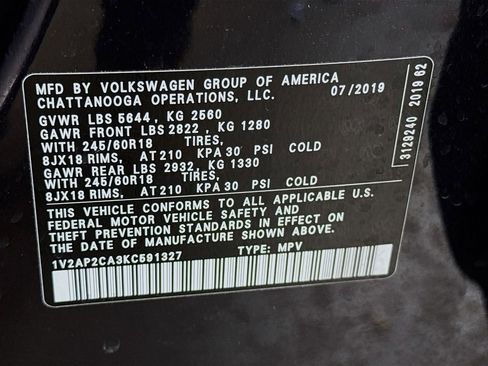 Used 2019 Volkswagen Atlas S image 38