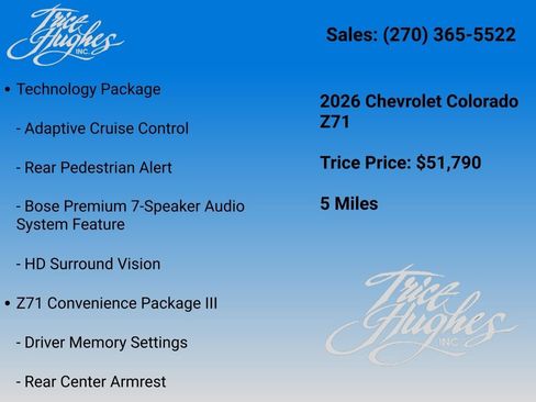 New 2026 Chevrolet Colorado Z71 w/ Technology Package AWD/4WD image 8